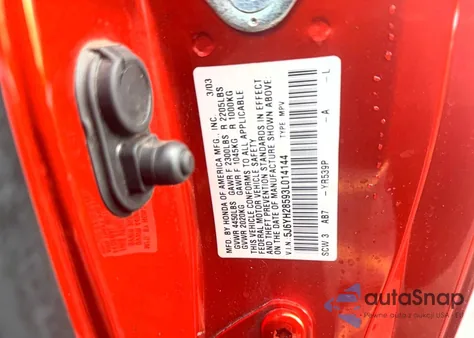 2003 Honda Element Ex из США, поврежденный, VIN 5J6YH28593L014144